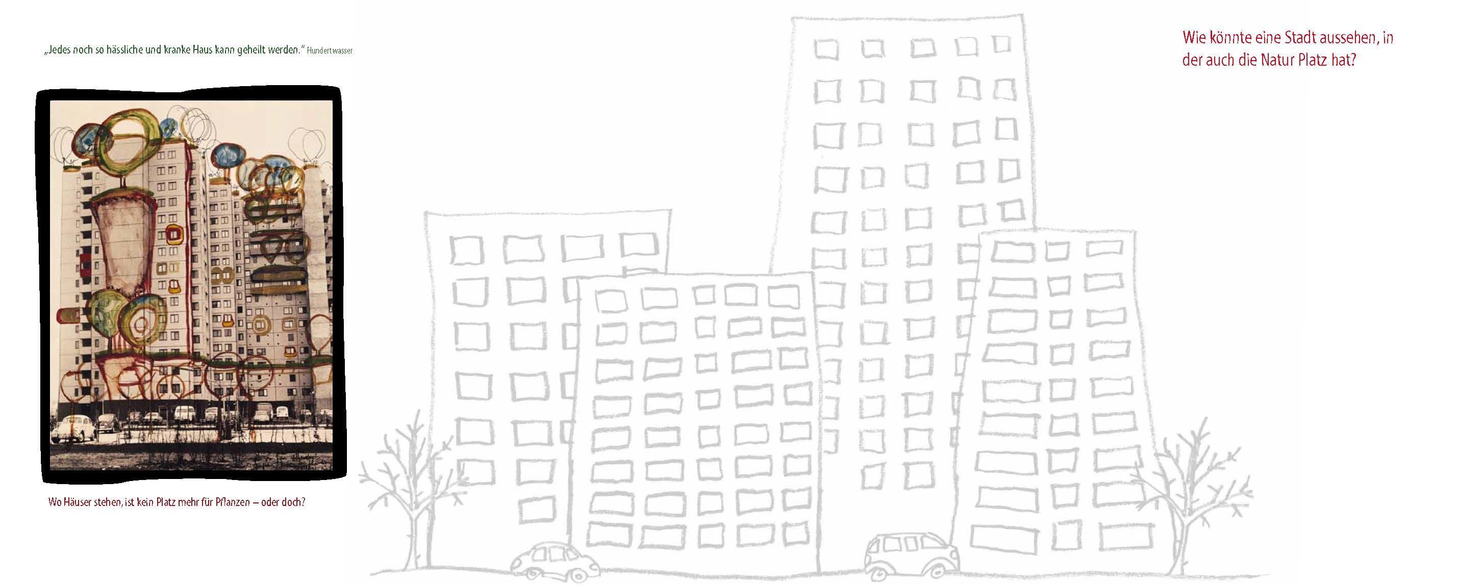 Beispielinhalt (Bild) Kunst-Malbuch Hundertwasser