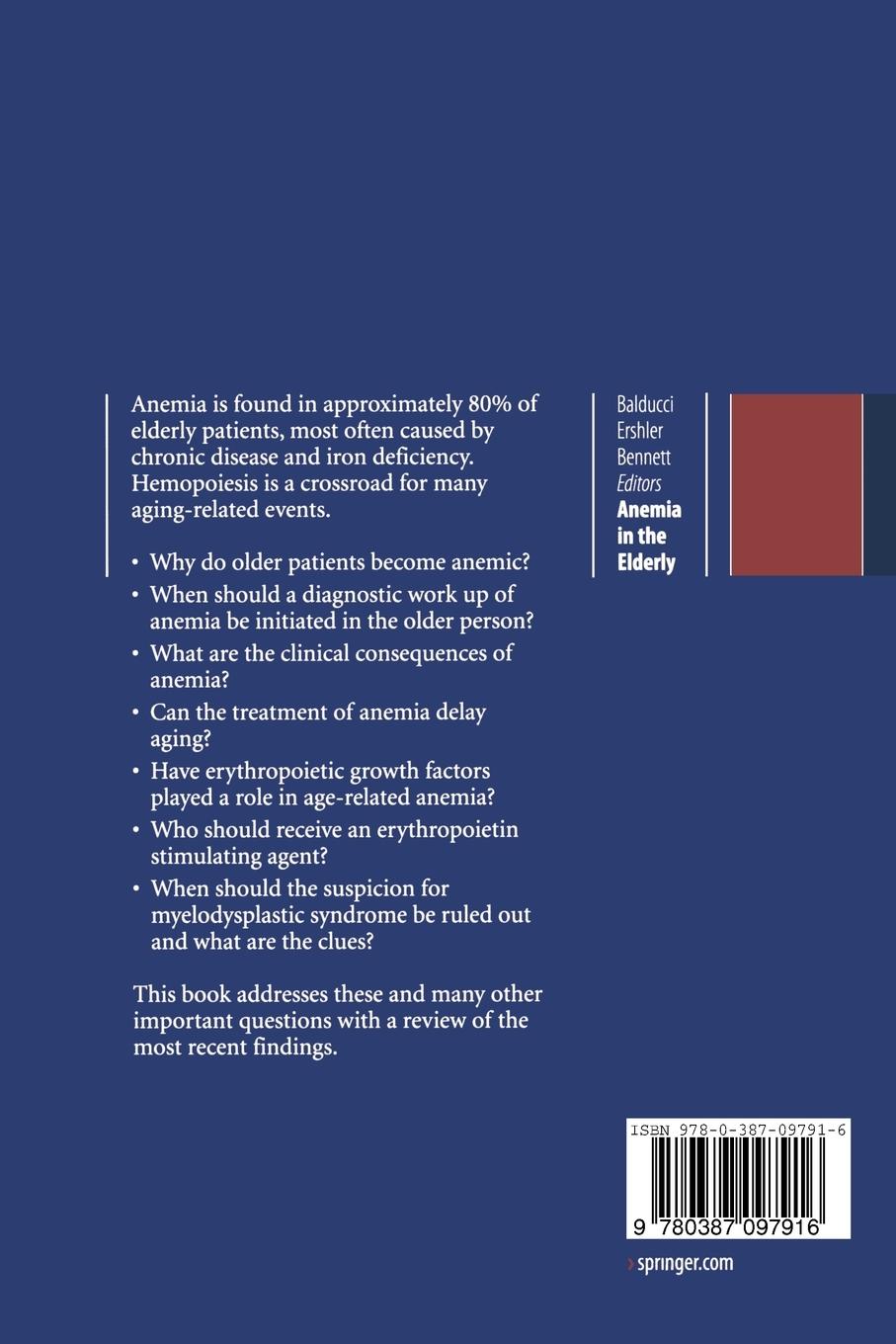 Rückseitencover Anemia in the Elderly