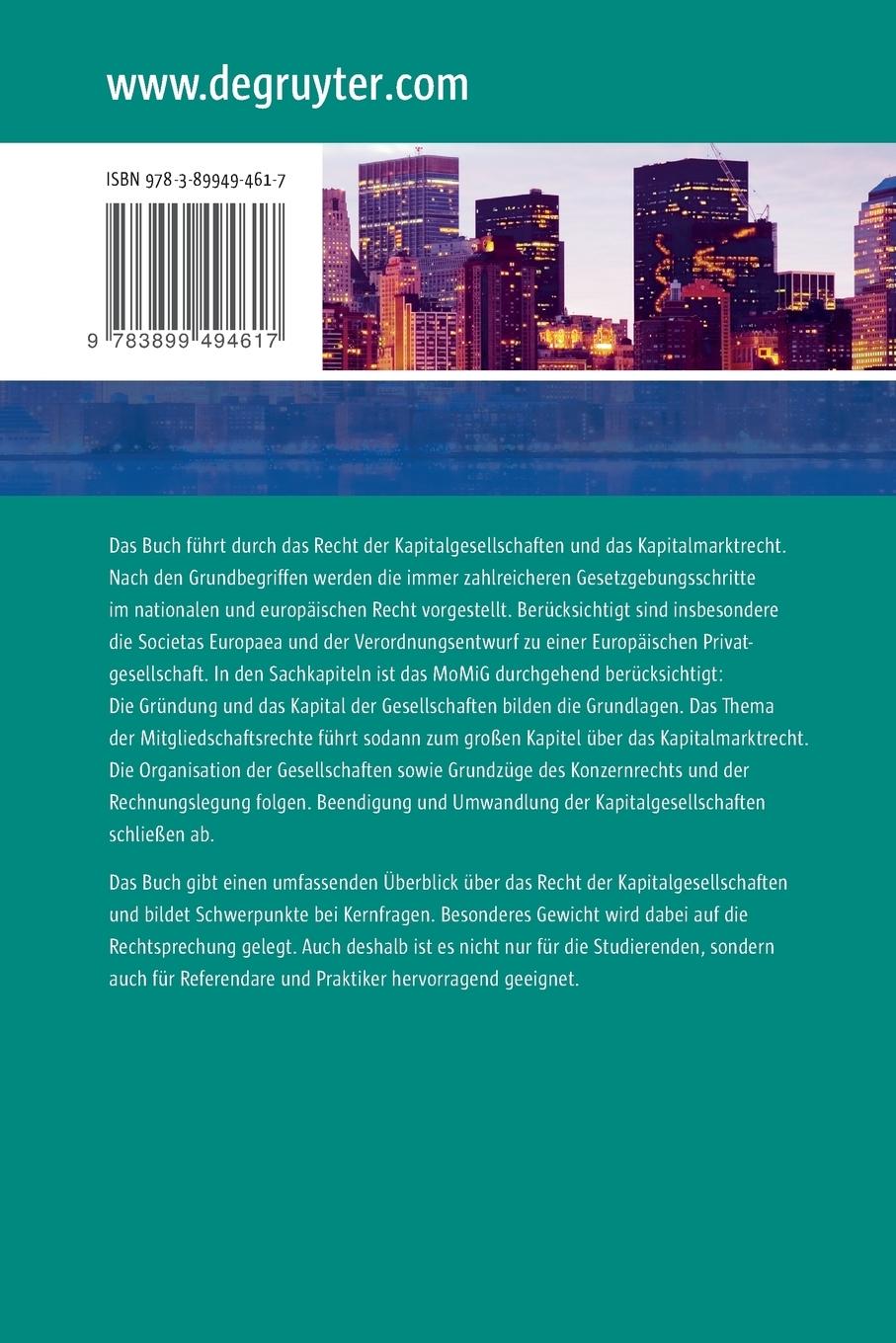 Rückseitencover Kapitalgesellschaftsrecht