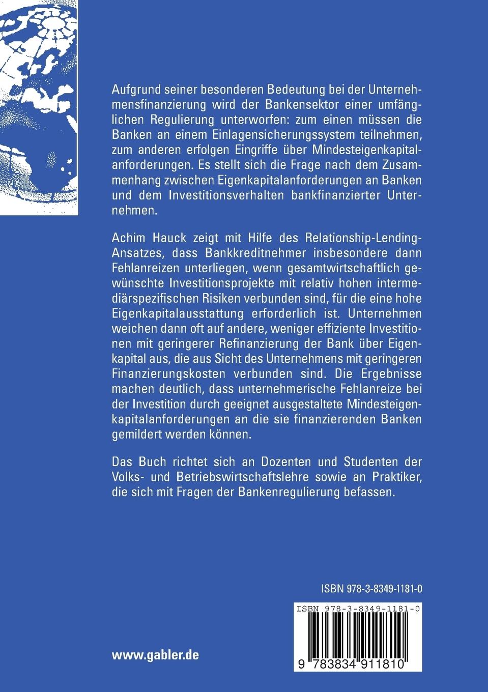 Rückseitencover Eigenkapital von Banken als Regulierungsgegenstand