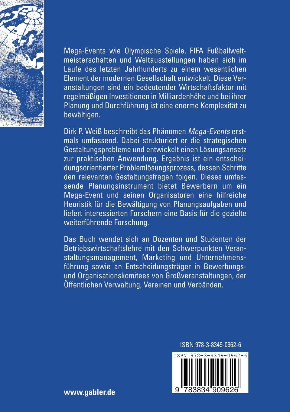 Rückseitencover Strategische Gestaltung des Lebenszyklus von Mega-Events