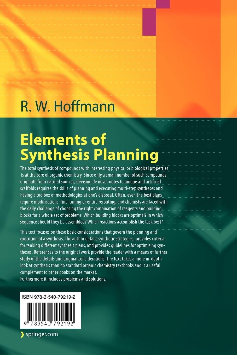 Rückseitencover Elements of Synthesis Planning