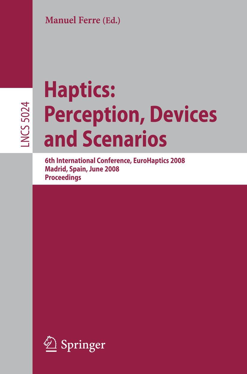 Vorderes Coverbild Haptics: Perception, Devices and Scenarios