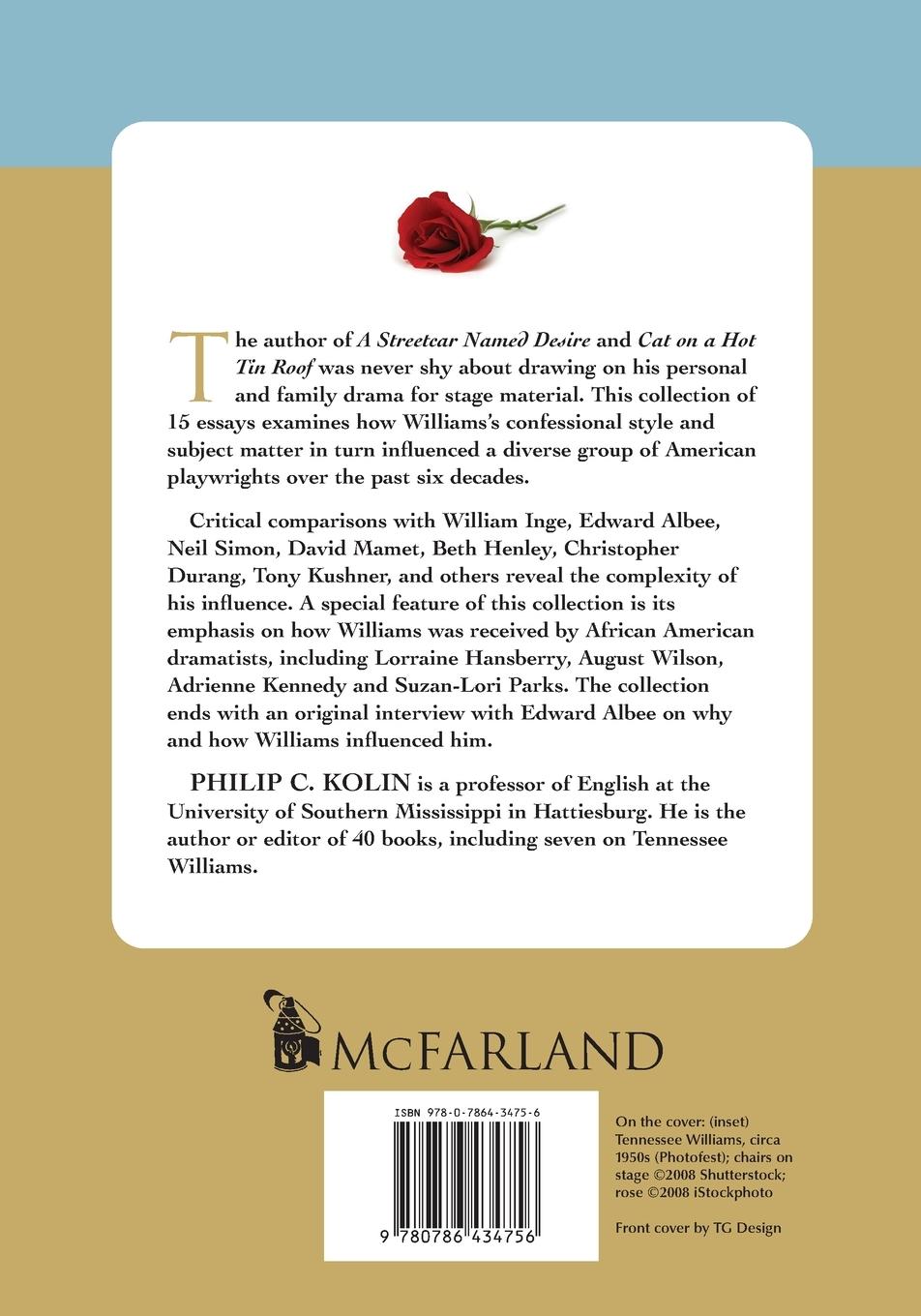 Rückseitencover The Influence of Tennessee Williams
