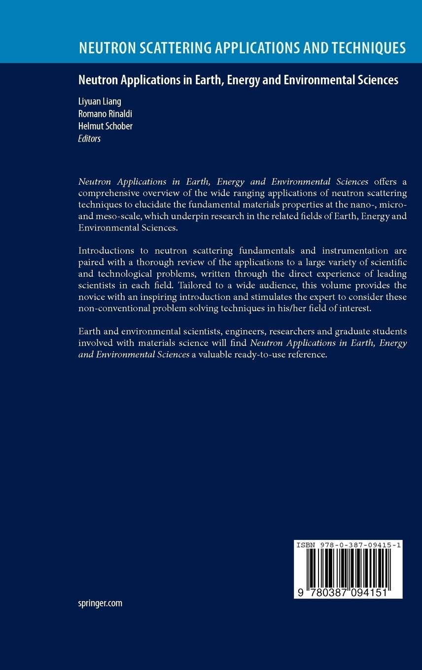 Rückseitencover Neutron Applications in Earth, Energy and Environmental Sciences