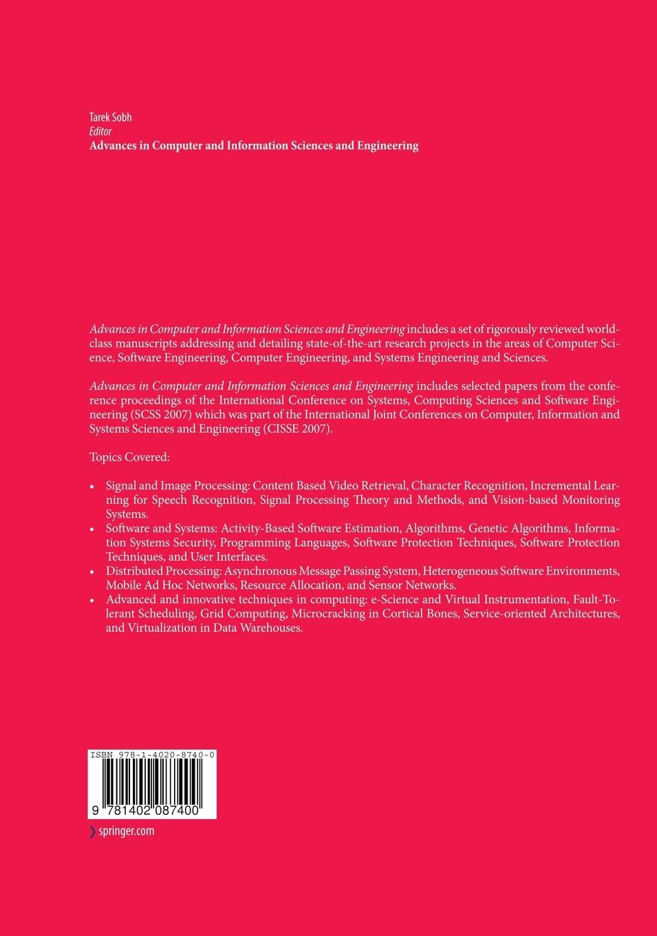 Rückseitencover Advances in Computer and Information Sciences and Engineering