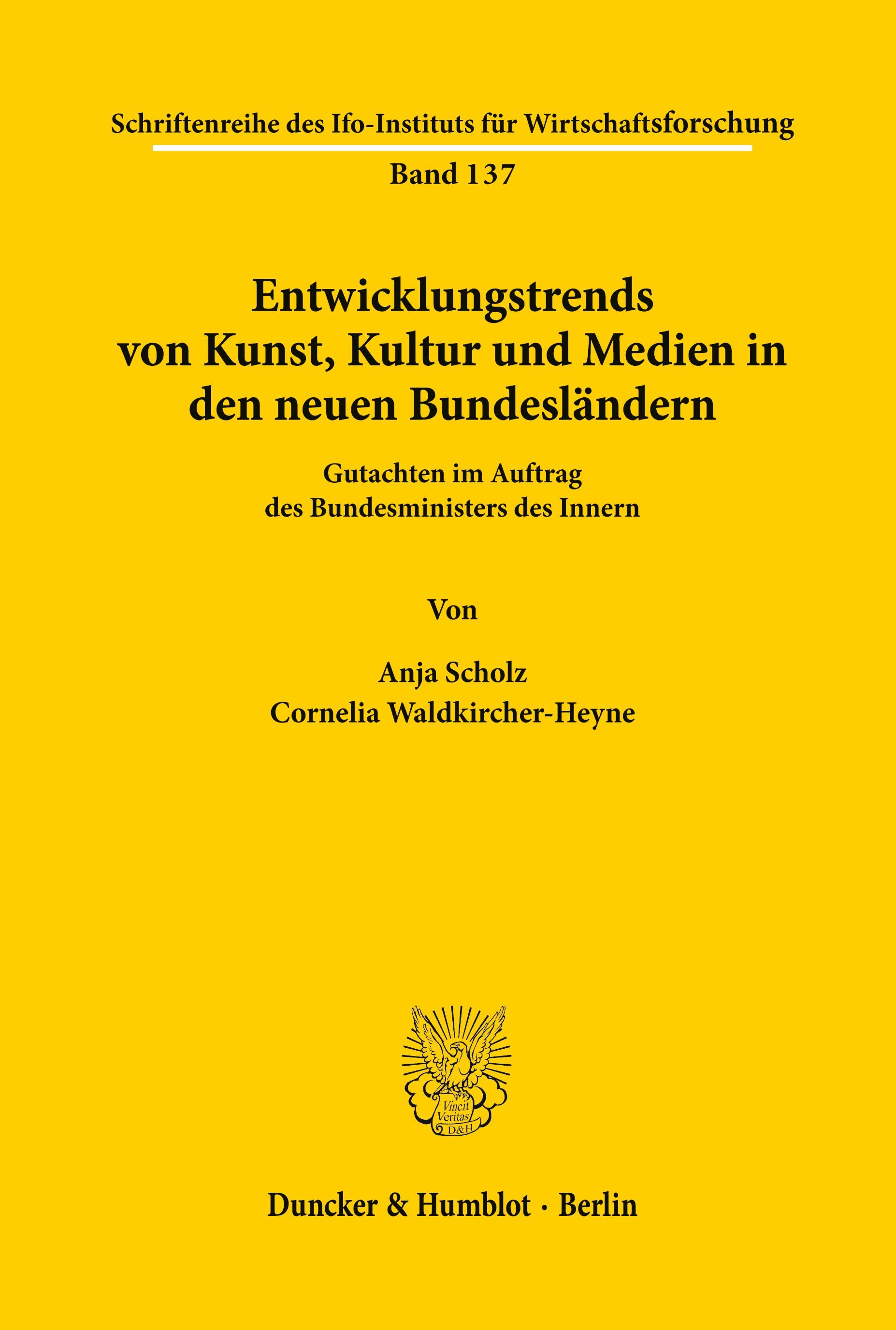 Vorderes Coverbild Entwicklungstrends von Kunst, Kultur und Medien in den neuen Bundesländern.