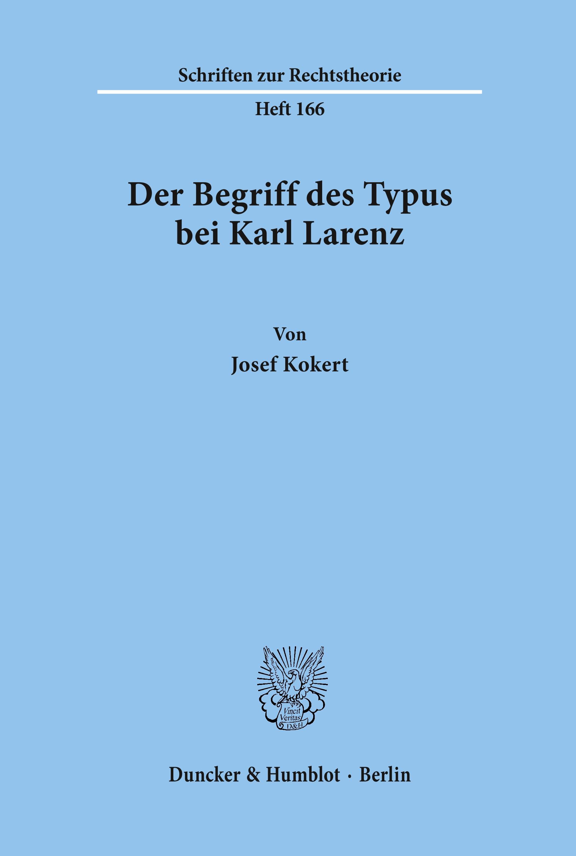 Vorderes Coverbild Der Begriff des Typus bei Karl Larenz.