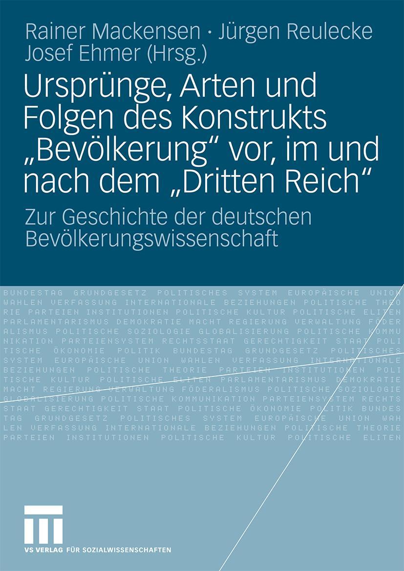 Vorderes Coverbild Ursprünge, Arten und Folgen des Konstrukts "Bevölkerung" vor, im und nach dem "Dritten Reich"