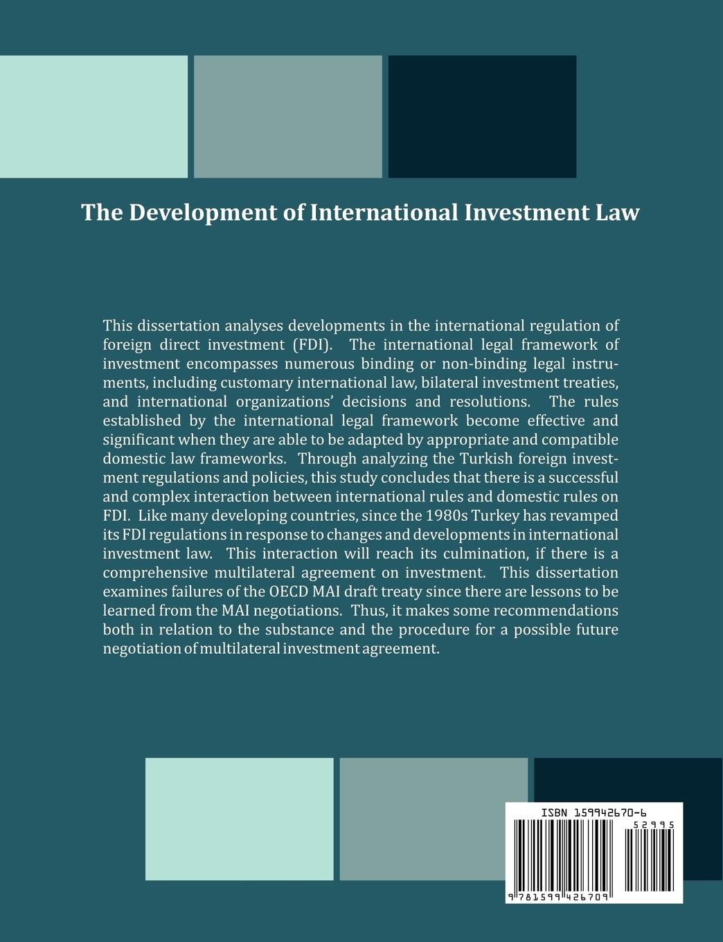 Rückseitencover The Development of International Investment Law