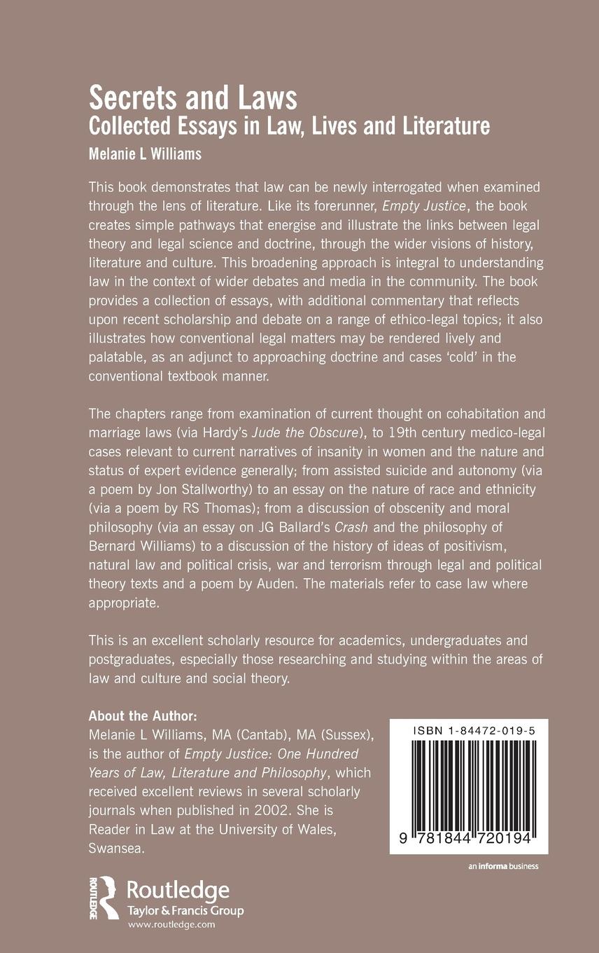 Rückseitencover Secrets and Laws