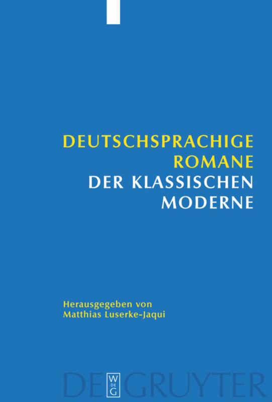 Vorderes Coverbild Deutschsprachige Romane der klassischen Moderne