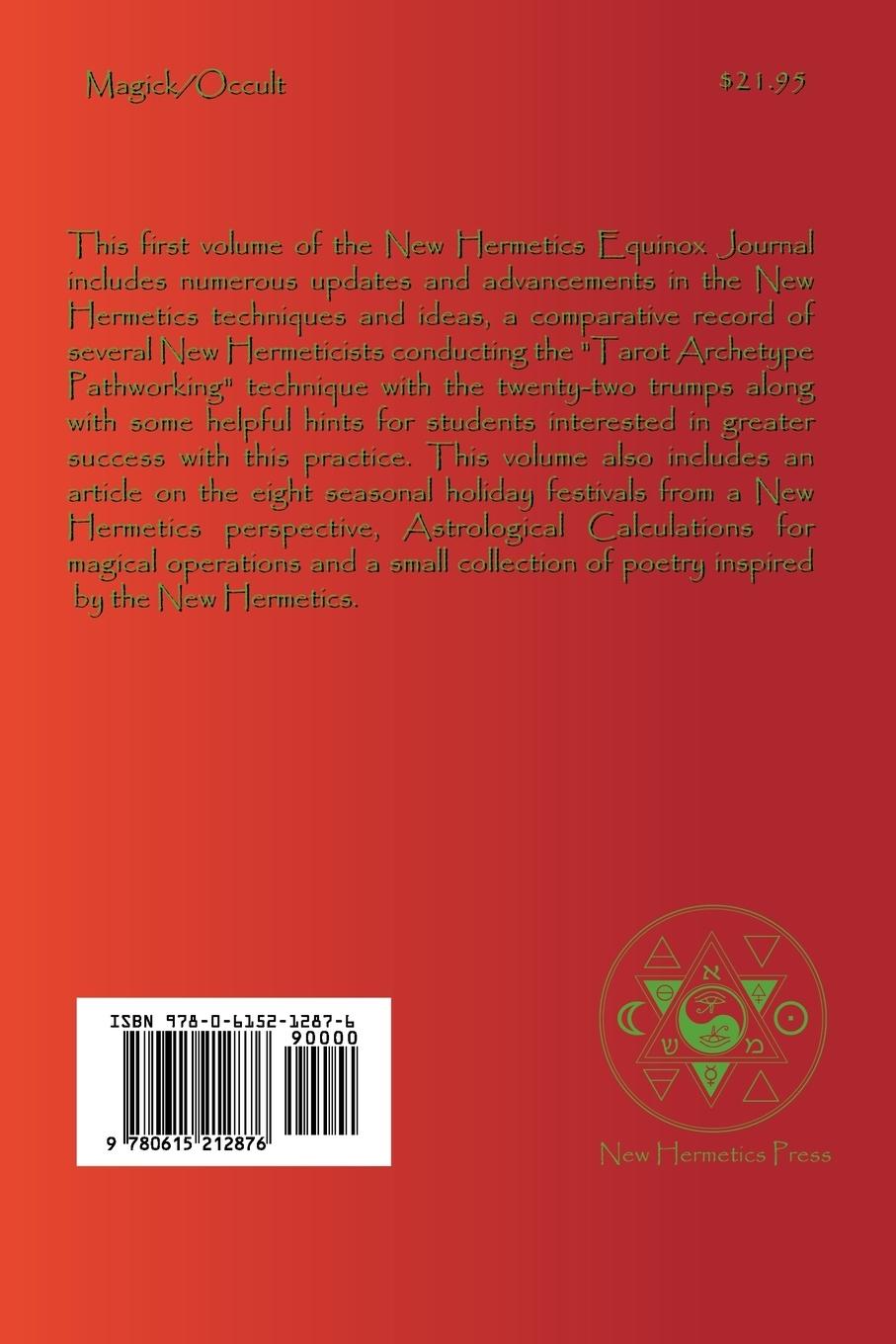 Rückseitencover The New Hermetics Equinox Journal Volume One