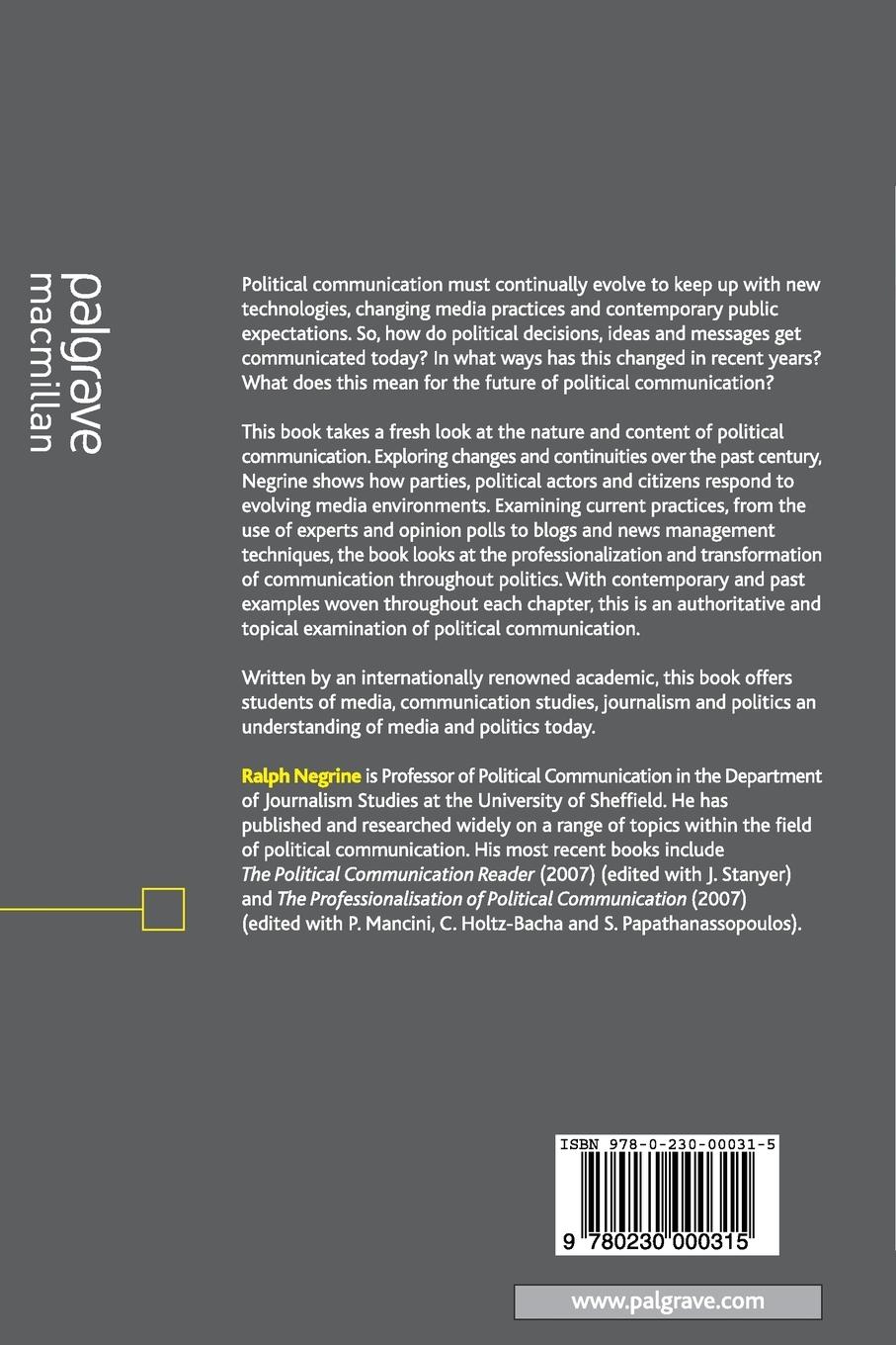 Rückseitencover The Transformation of Political Communication