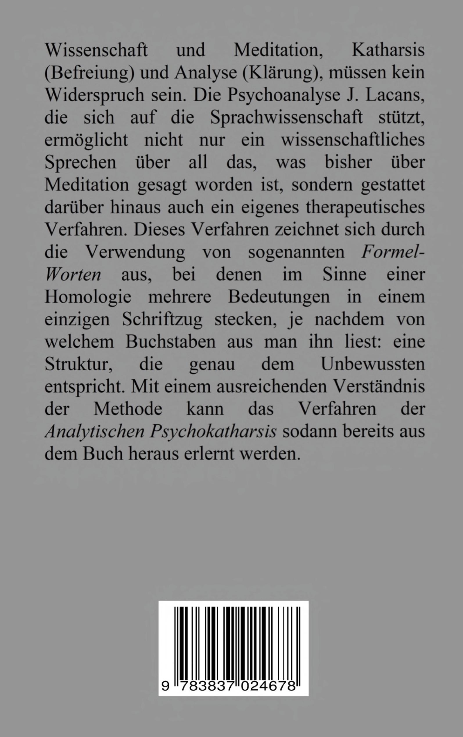 Rückseitencover Analytische Psychokatharsis