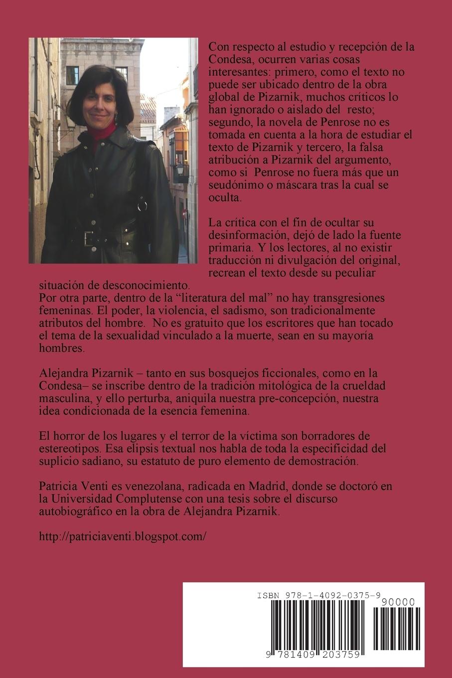 Rückseitencover LA DAMA DE ESTAS RUINAS. ESTUDIO DE LA CONDESA SANGRIENTA DE ALEJANDRA PIZARNIK