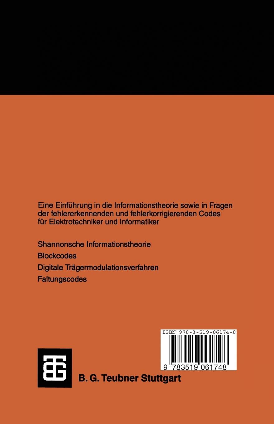 Rückseitencover Einführung in die Informations- und Codierungstheorie
