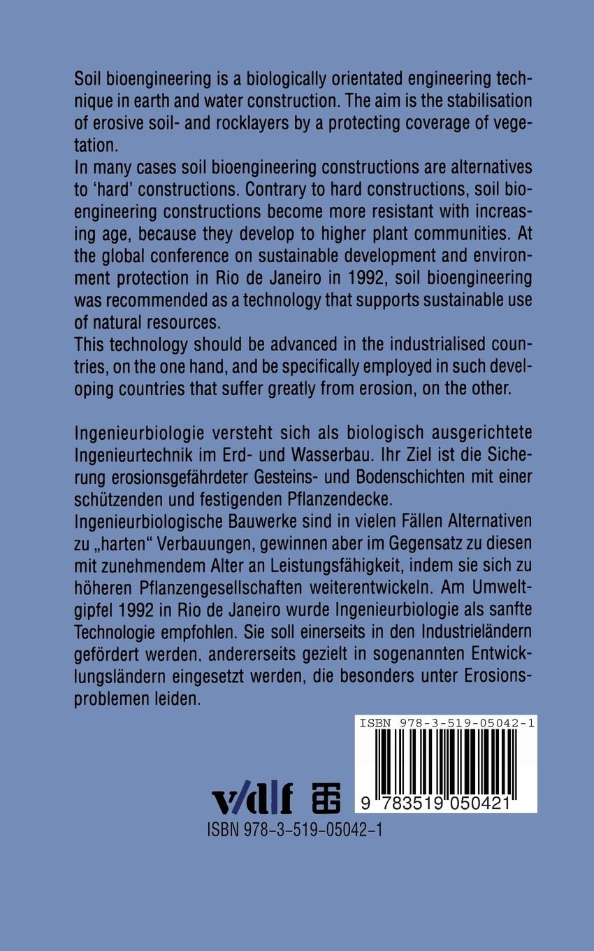 Rückseitencover Dictionary of Soil Bioengineering Wörterbuch Ingenieurbiologie