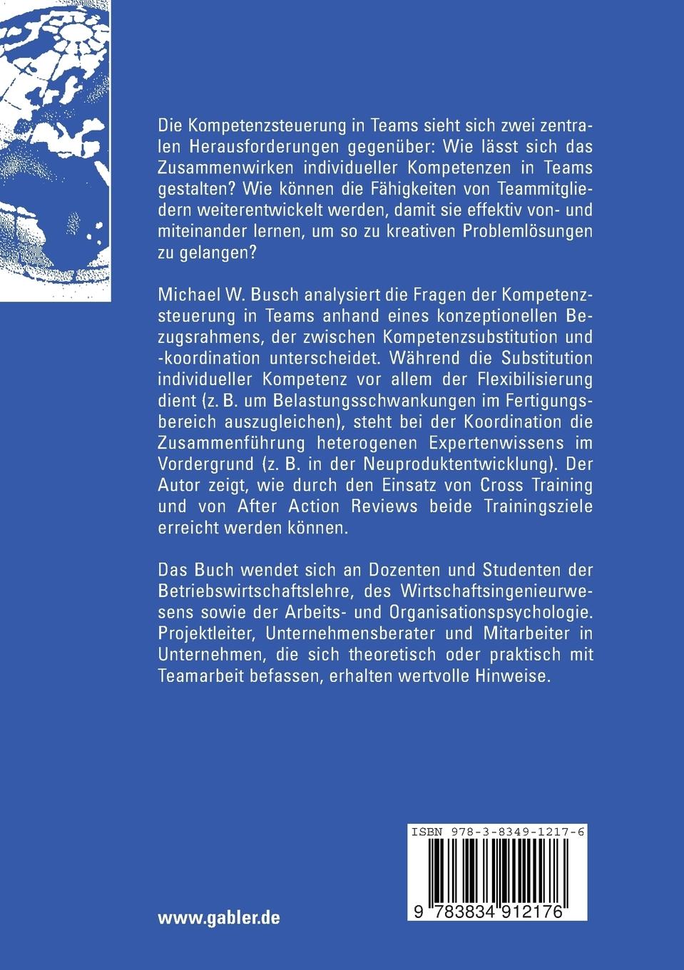 Rückseitencover Kompetenzsteuerung in Arbeits- und Innovationsteams