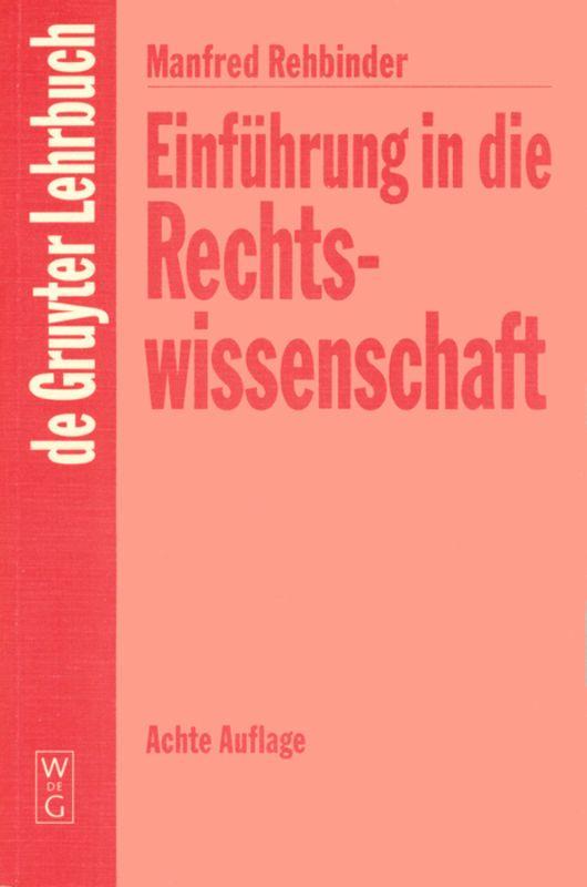Vorderes Coverbild Einführung in die Rechtswissenschaft