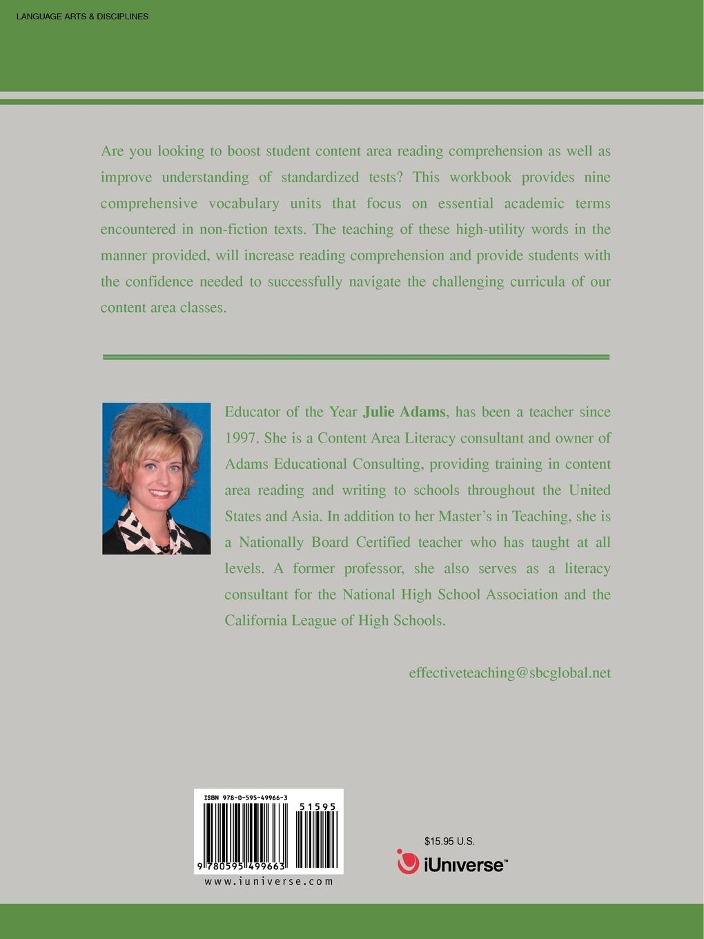 Rückseitencover Teaching Academic Vocabulary Effectively