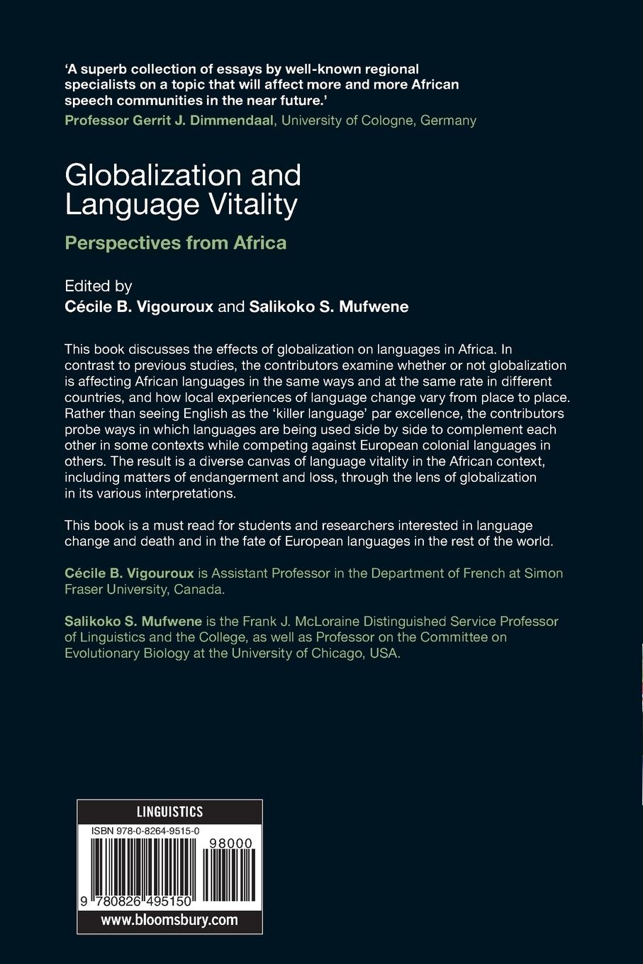 Rückseitencover Globalization and Language Vitality