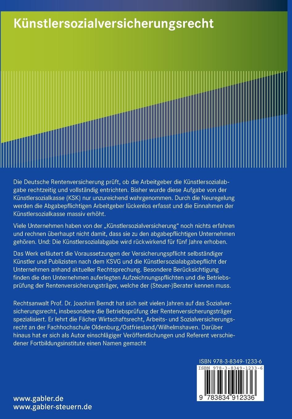 Rückseitencover Künstlersozialversicherungsrecht