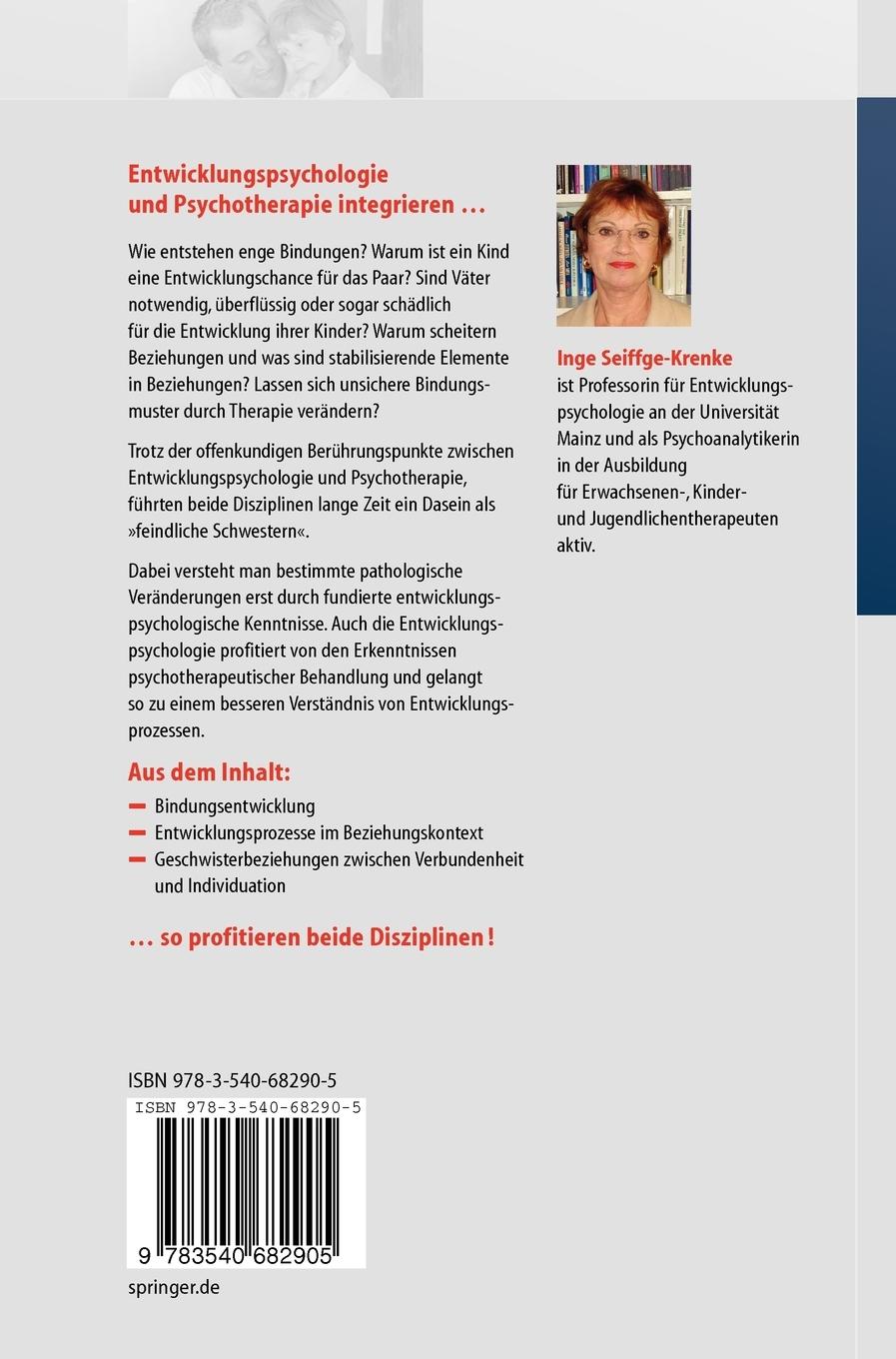 Rückseitencover Psychotherapie und Entwicklungspsychologie