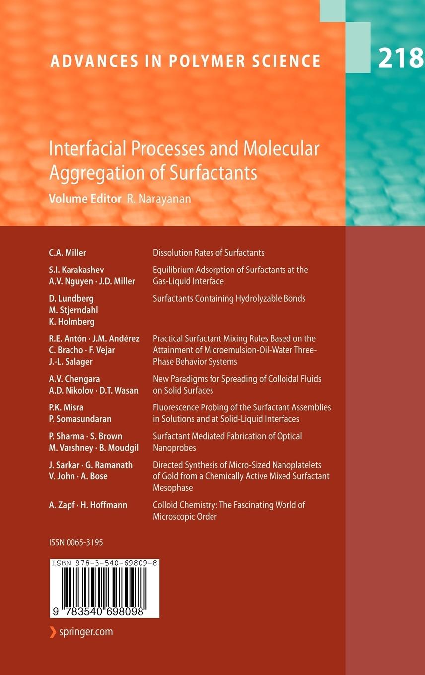 Rückseitencover Interfacial Processes and Molecular Aggregation of Surfactants