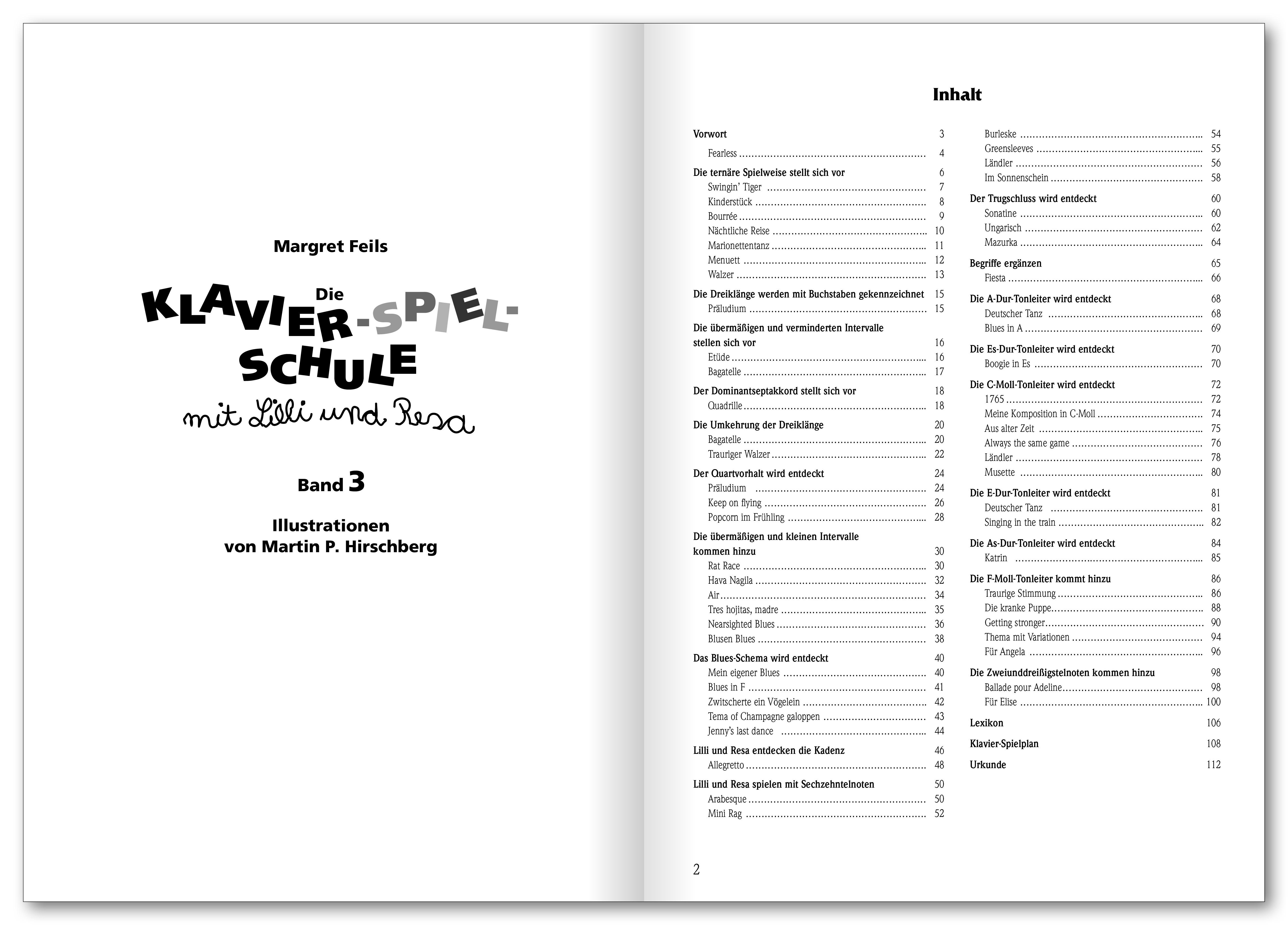 Beispielinhalt (Bild) Die Klavier-Spiel-Schule 3 mit Lilli und Resa