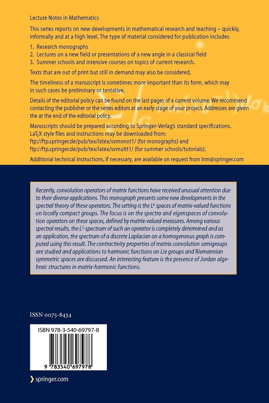 Rückseitencover Matrix Convolution Operators on Groups