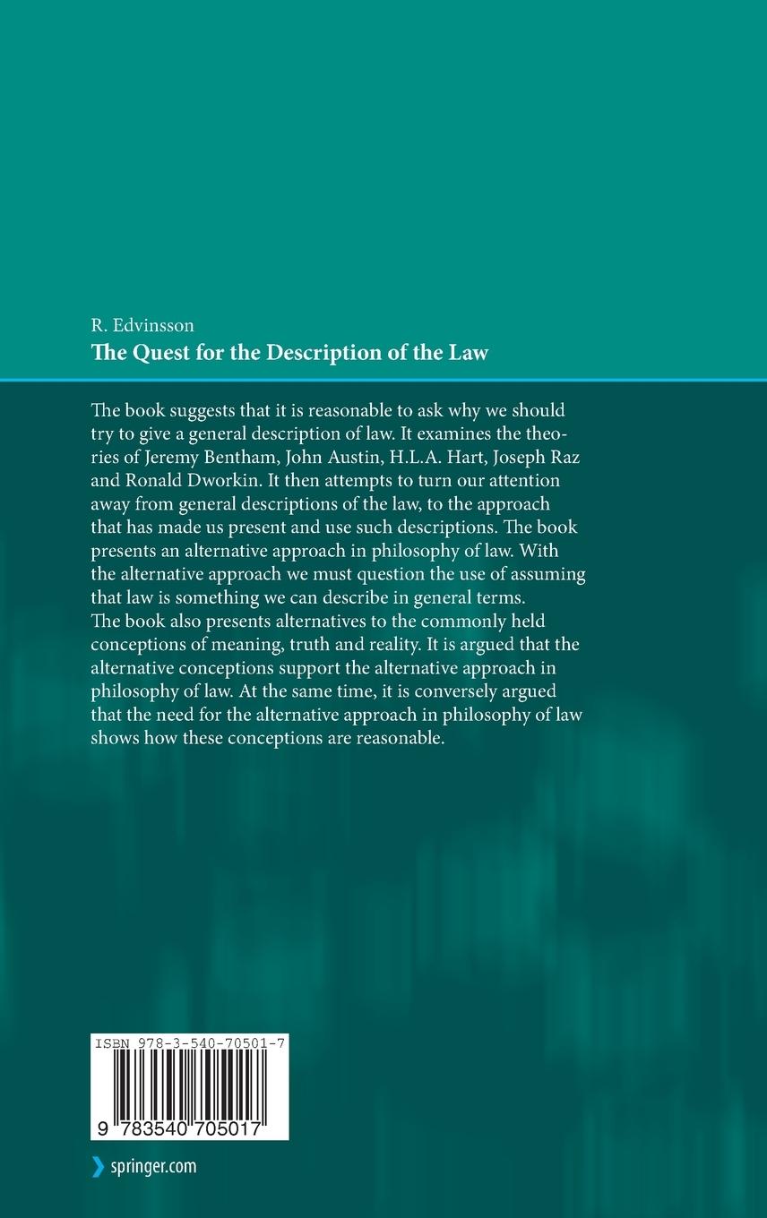 Rückseitencover The Quest for the Description of the Law