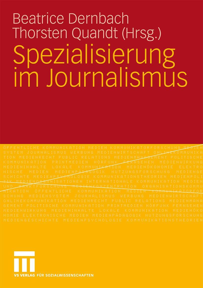 Vorderes Coverbild Spezialisierung im Journalismus