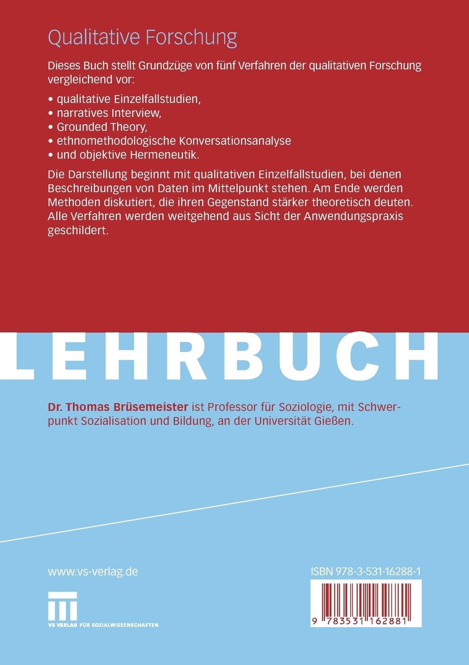 Rückseitencover Qualitative Forschung