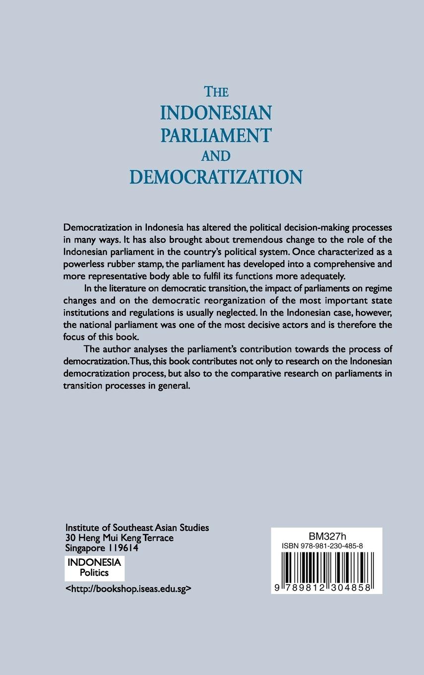 Rückseitencover The Indonesian Parliament and Democratization