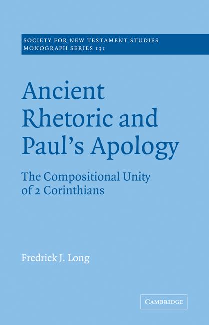 Vorderes Coverbild Ancient Rhetoric and Paul's Apology
