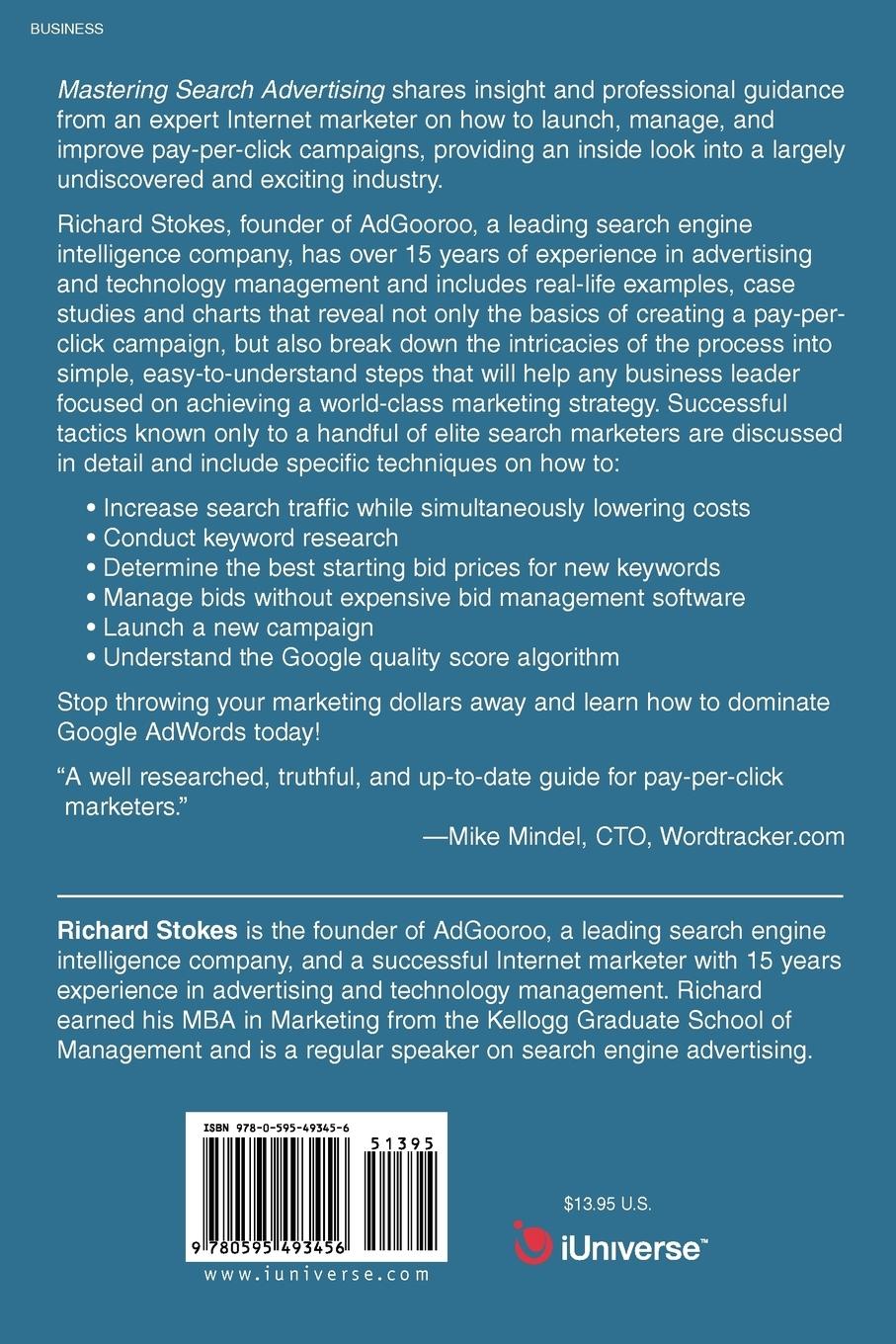 Rückseitencover Mastering Search Advertising