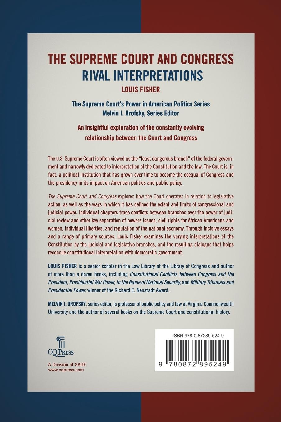Rückseitencover The Supreme Court and Congress