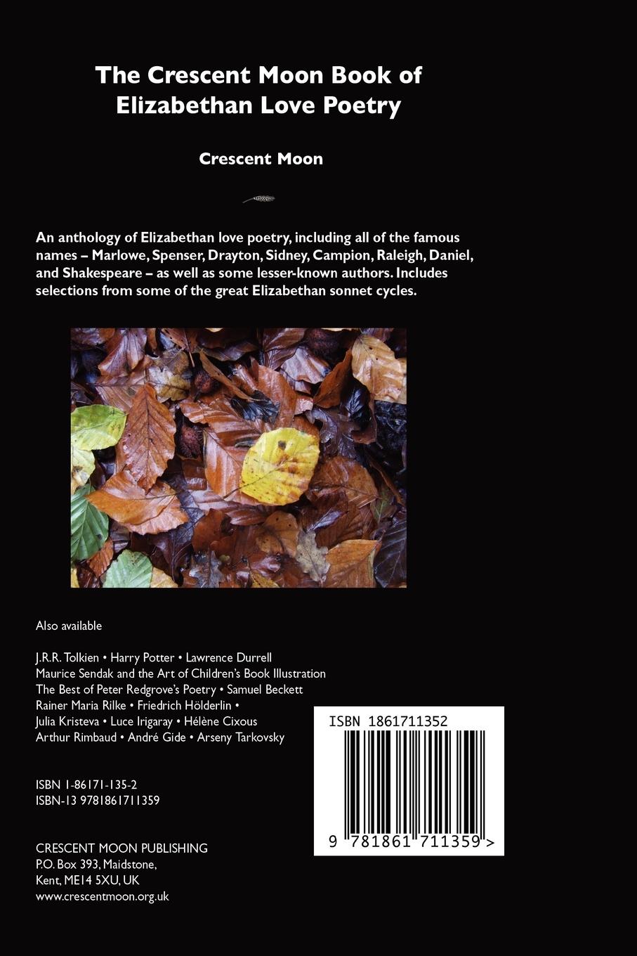 Rückseitencover The Crescent Moon Book of Elizabethan Love Poetry