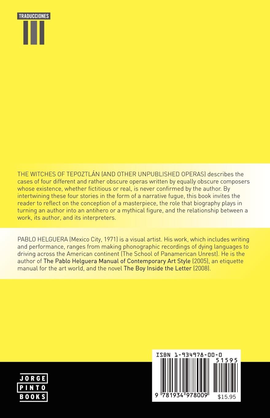 Rückseitencover The Witches of Tepoztln (and Other Unpublished Operas)