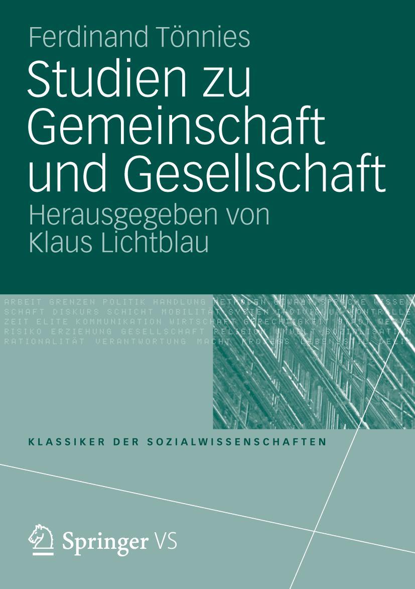 Vorderes Coverbild Studien zu Gemeinschaft und Gesellschaft