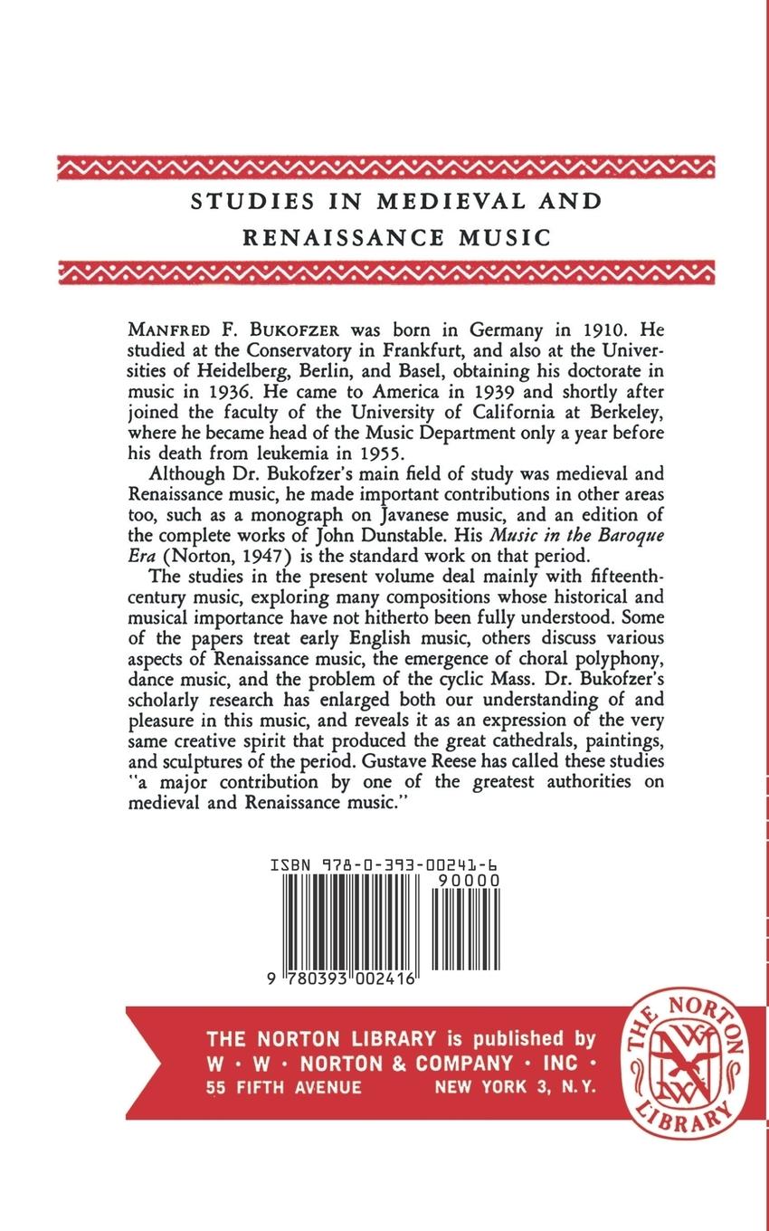 Rückseitencover Studies in Medieval and Renaissance Music