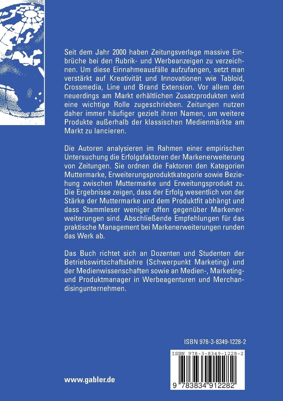 Rückseitencover Erfolgsfaktoren von Markenerweiterungen in der Zeitungsbranche