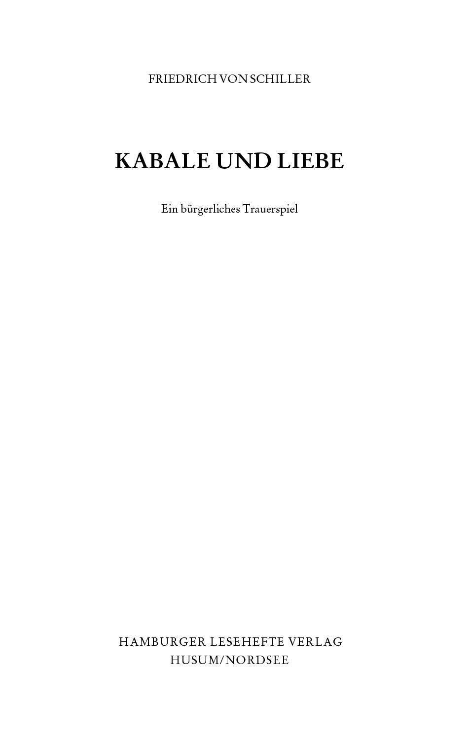 Beispielinhalt (Bild) Kabale und Liebe