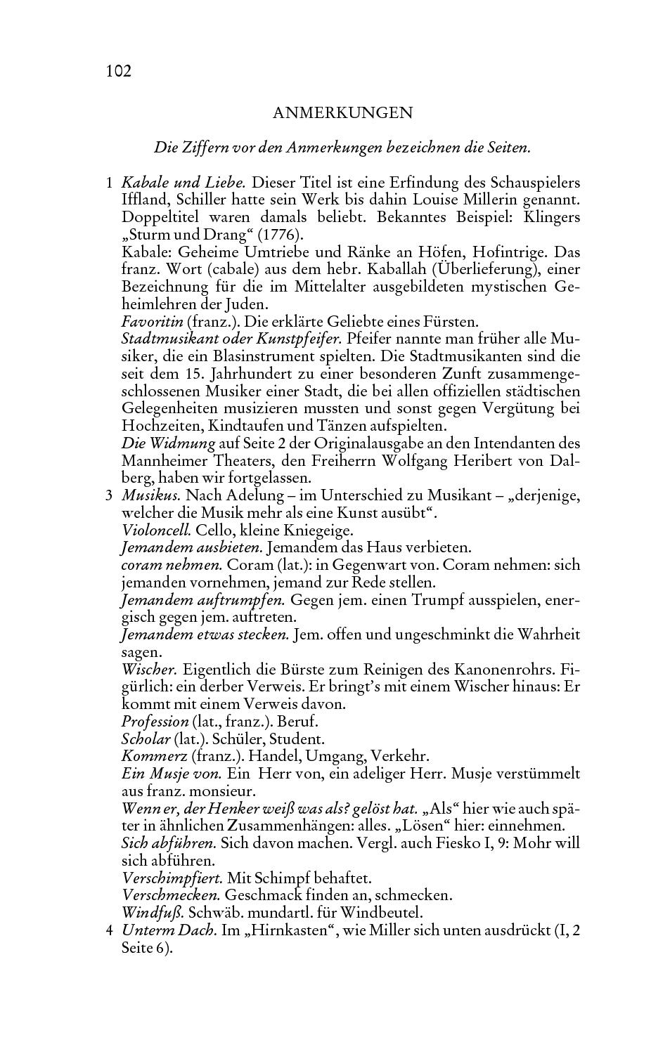 Beispielinhalt (Bild) Kabale und Liebe
