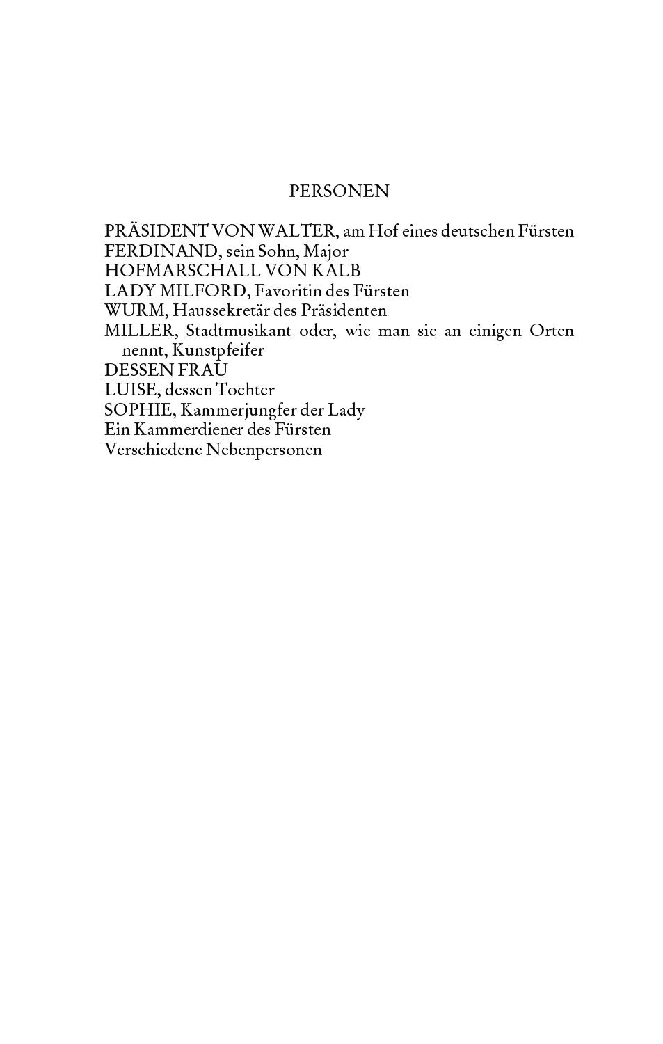 Beispielinhalt (Bild) Kabale und Liebe