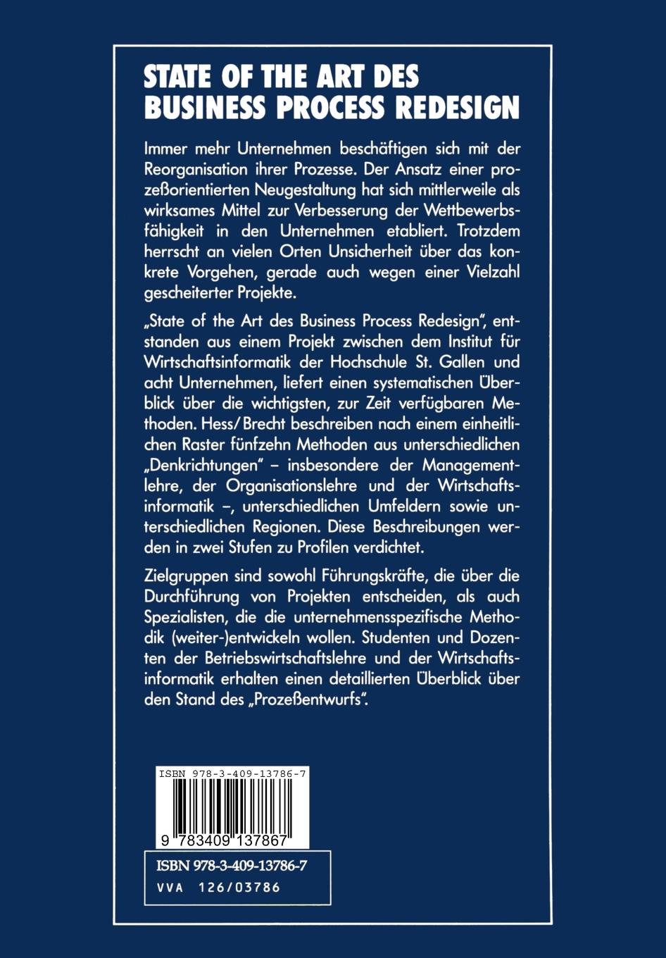 Rückseitencover State of the Art des Business Process Redesign