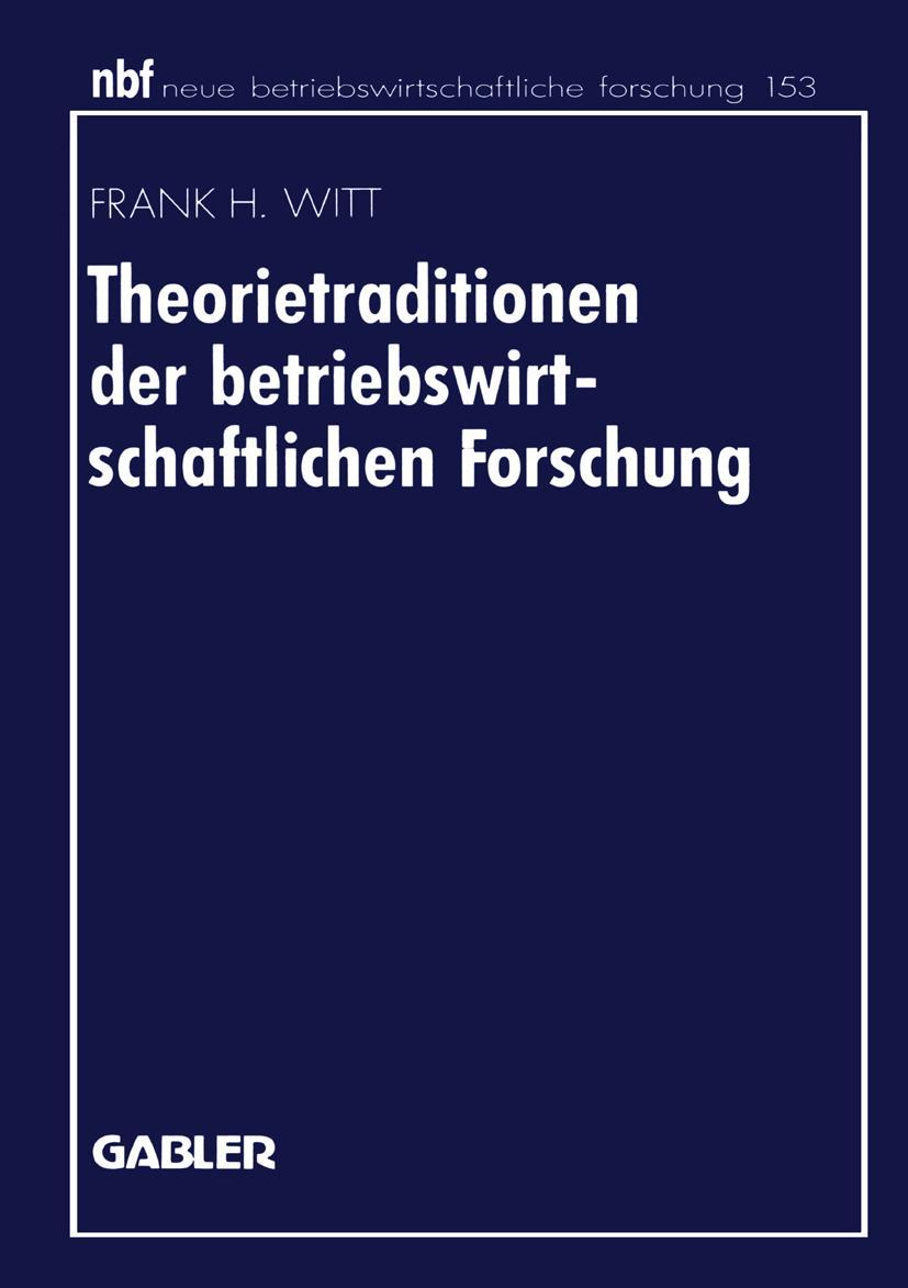 Vorderes Coverbild Theorietraditionen der betriebswirtschaftlichen Forschung