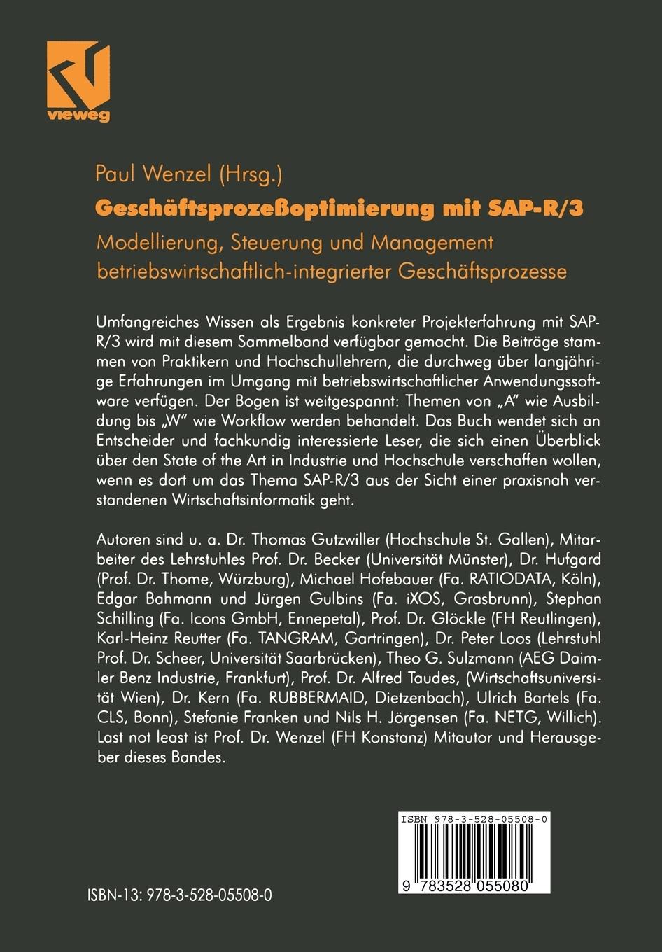 Rückseitencover Geschäftsprozeßoptimierung mit SAP-R/3