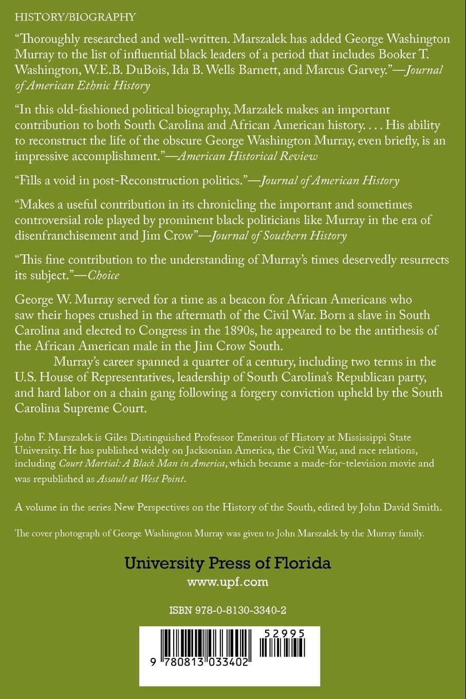 Rückseitencover A Black Congressman in the Age of Jim Crow